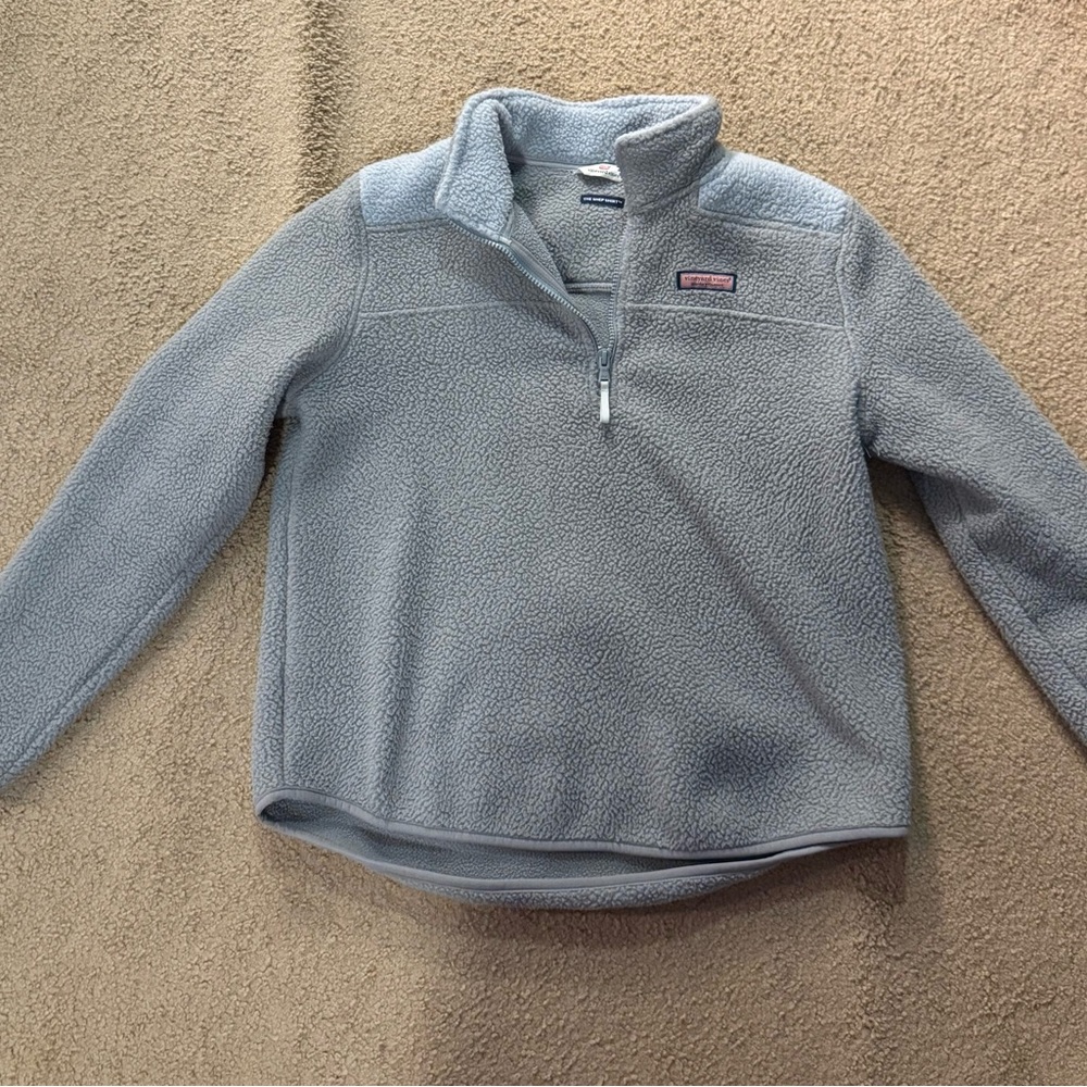 Vineyard Vines Gray Fleece Quarter-Zip Jacket